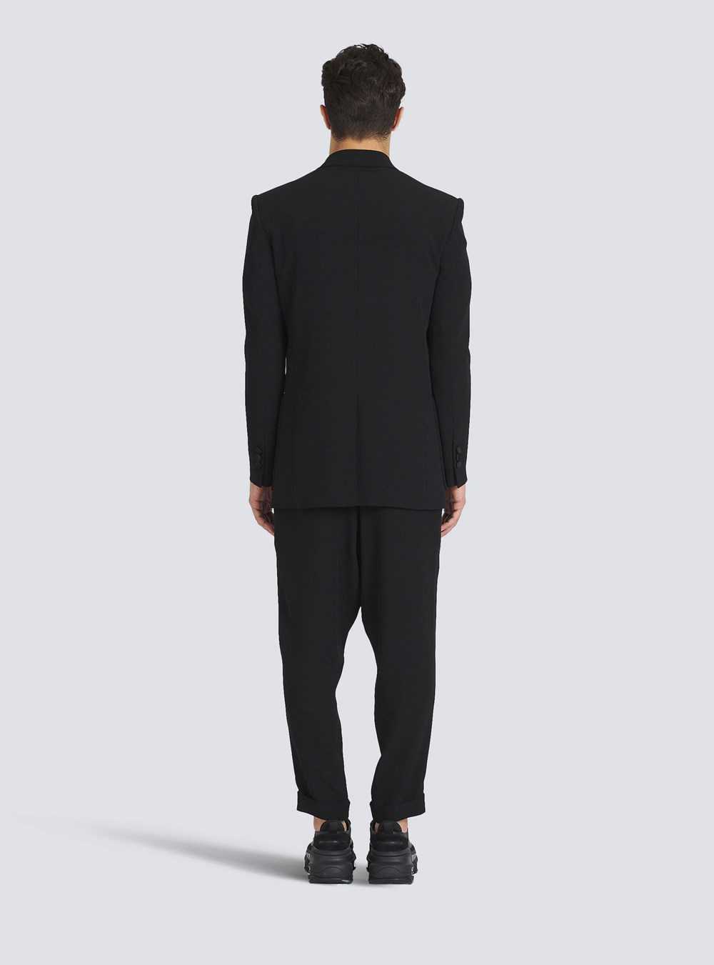 Balmain Eco-designed Double-breasted Crepe Blazer Black | BZSITQK-40