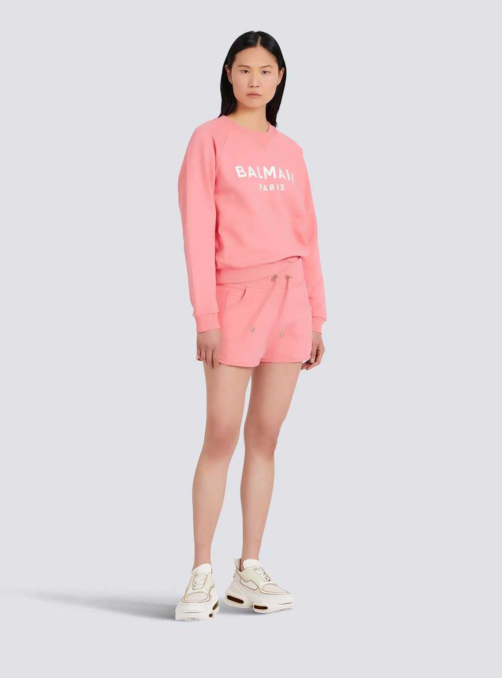 Balmain Eco-designed Knit Shorts Pink | CGWYNTF-09