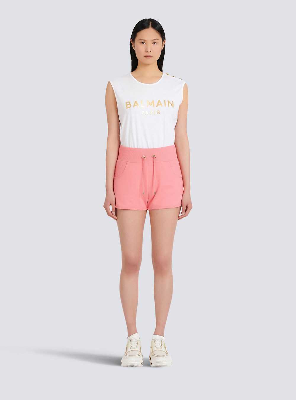 Balmain Eco-designed Knit Shorts Pink | CGWYNTF-09