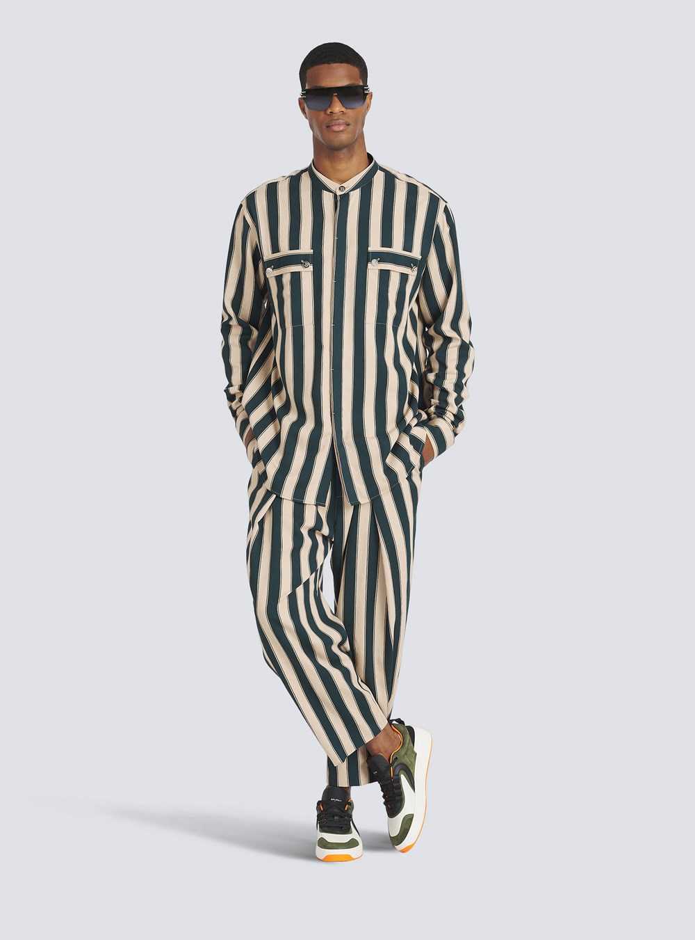 Balmain Eco-designed Striped Shirt Multicolor | QZOGVAL-50