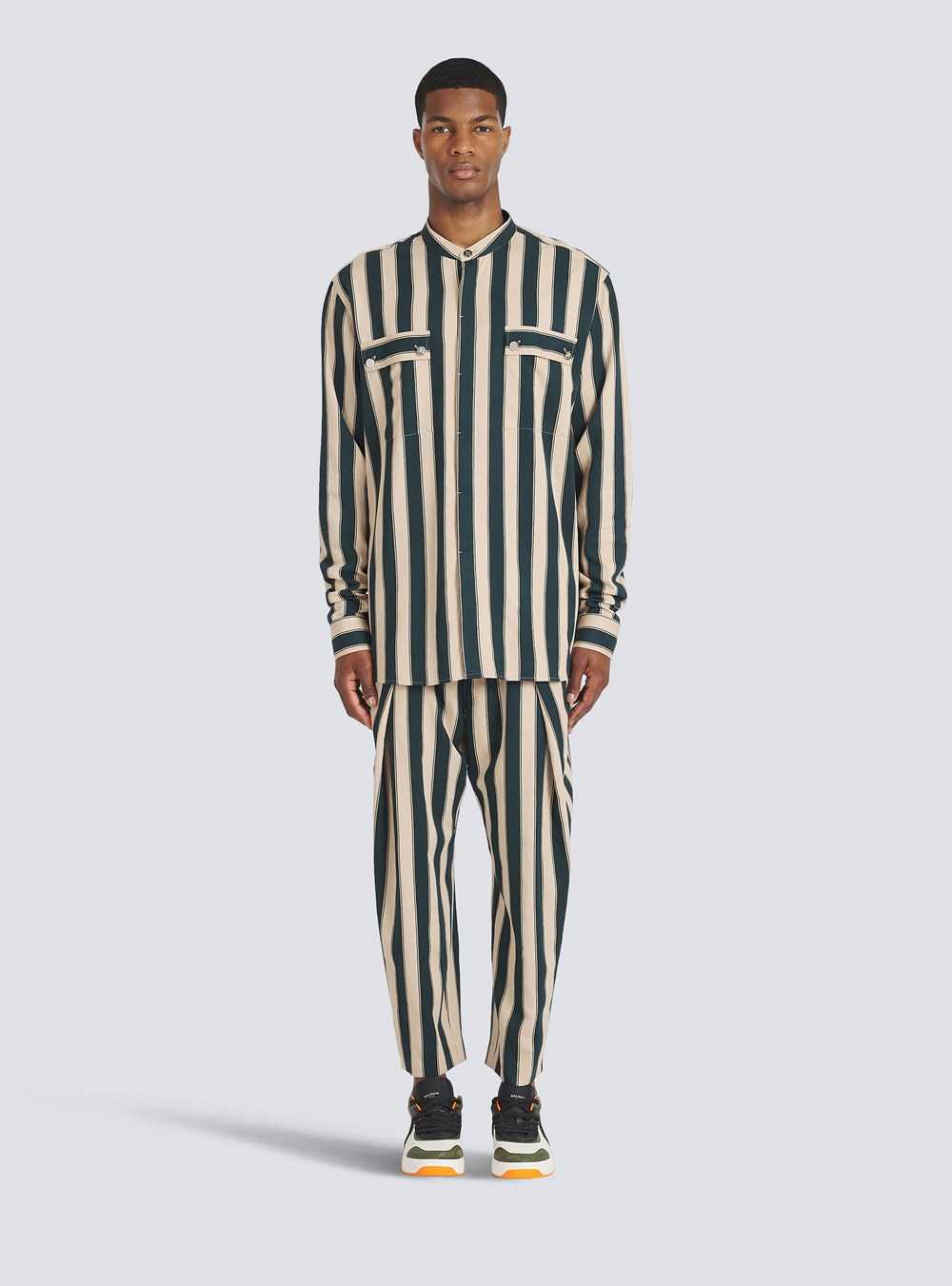 Balmain Eco-designed Striped Shirt Multicolor | QZOGVAL-50