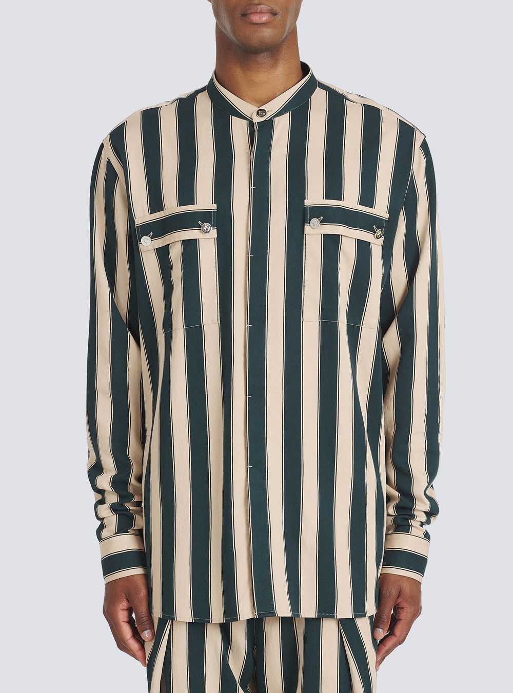 Balmain Eco-designed Striped Shirt Multicolor | QZOGVAL-50