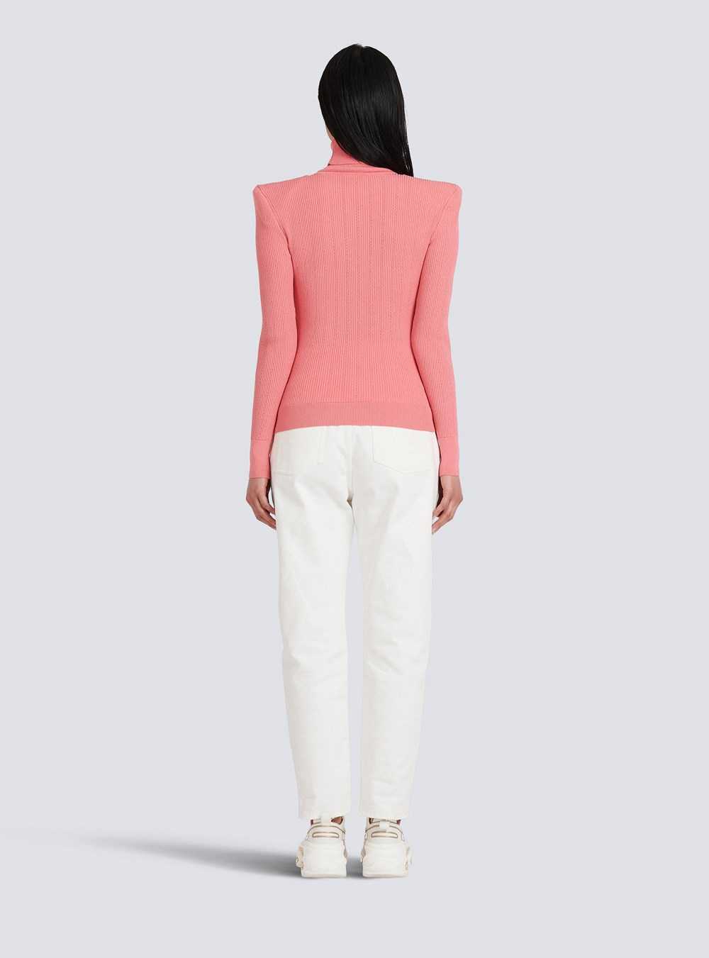 Balmain Eco-designed Sweater With Gold-tone Buttons Pink | YNAWJOM-39