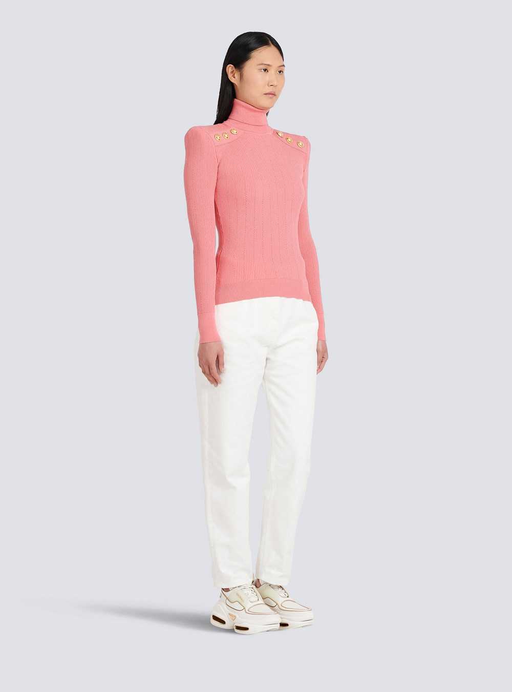 Balmain Eco-designed Sweater With Gold-tone Buttons Pink | YNAWJOM-39