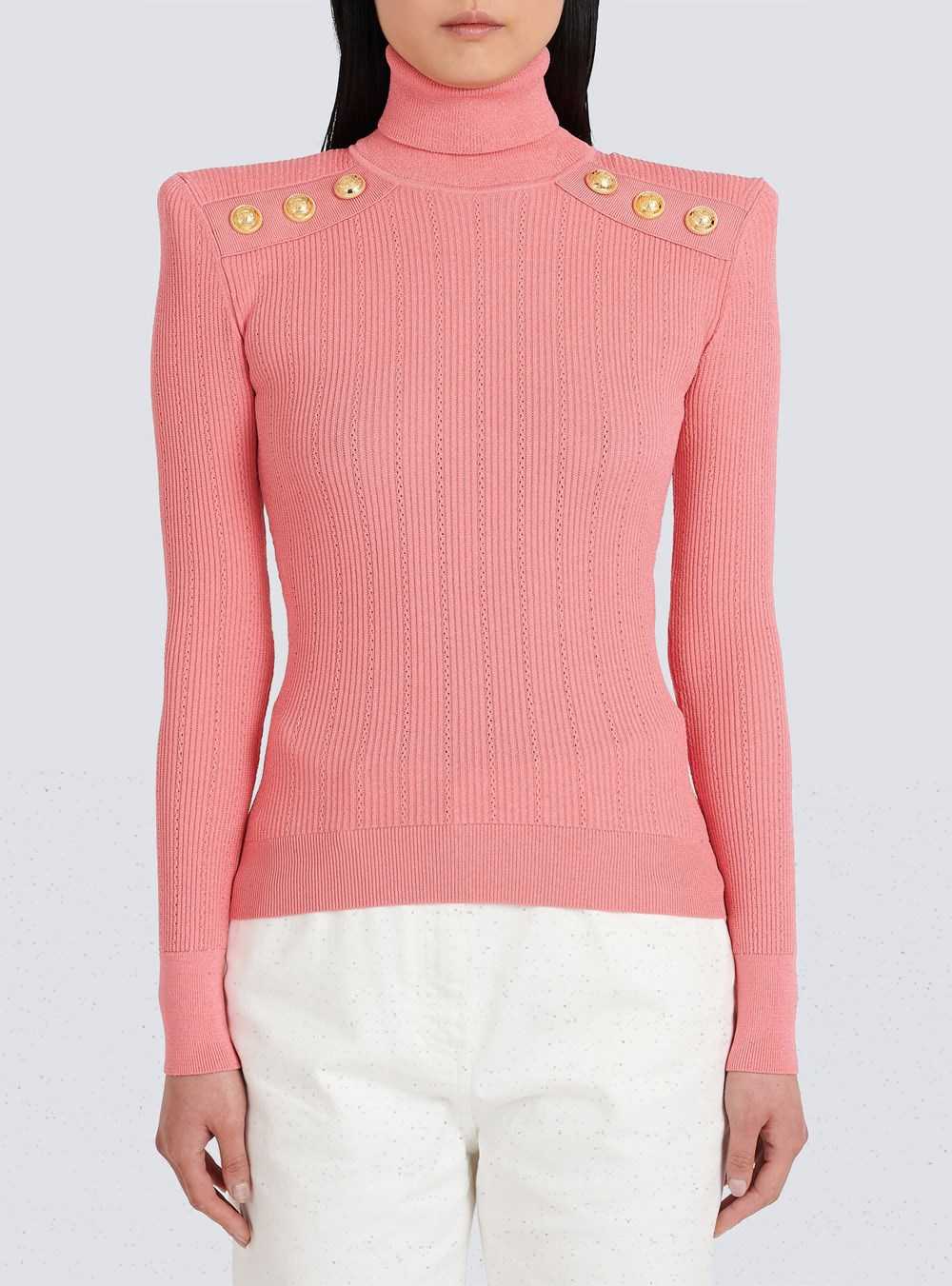 Balmain Eco-designed Sweater With Gold-tone Buttons Pink | YNAWJOM-39