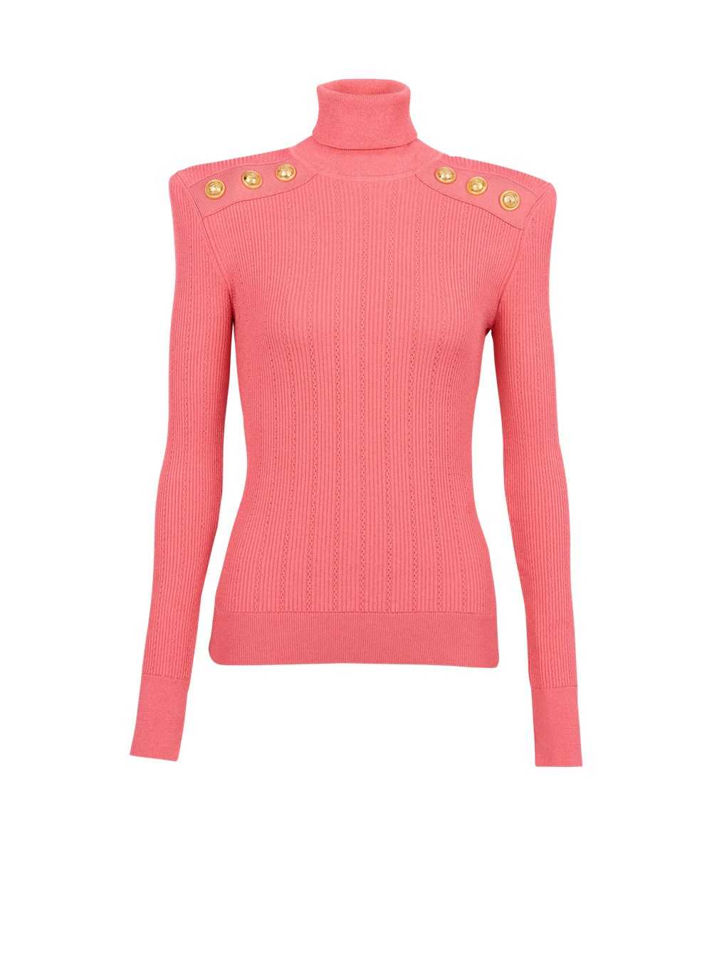 Balmain Eco-designed Sweater With Gold-tone Buttons Pink | YNAWJOM-39