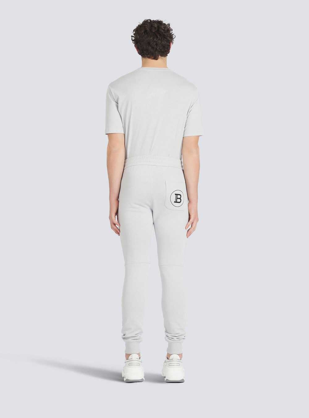 Balmain Eco-designed Sweatpants With Balmain Logo Print Grey | RSLFOMH-46