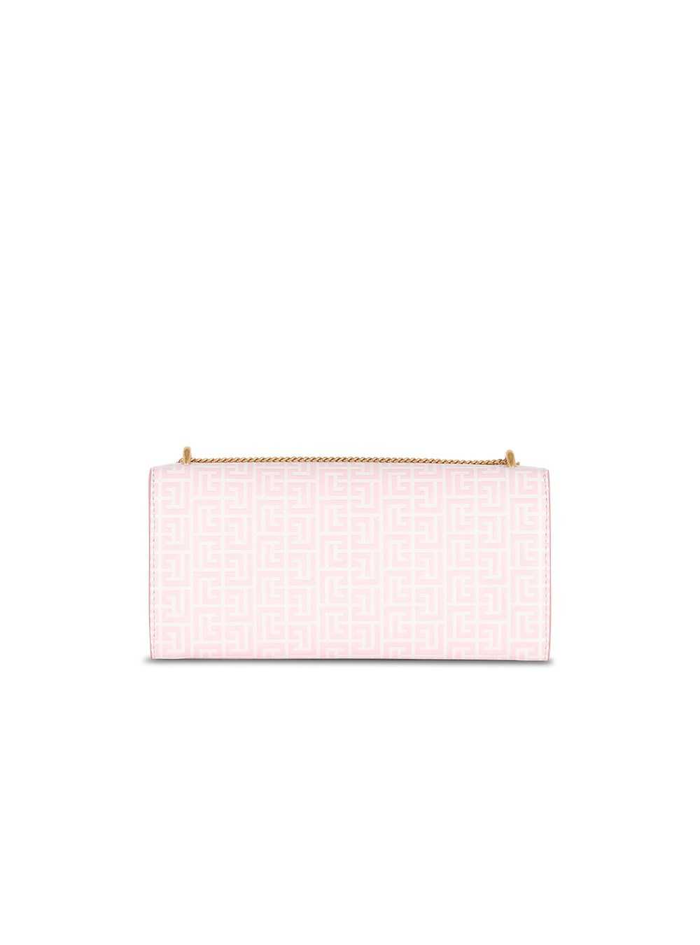 Balmain Embossed Leather Coin Wallet Pink | IFVUWJT-36