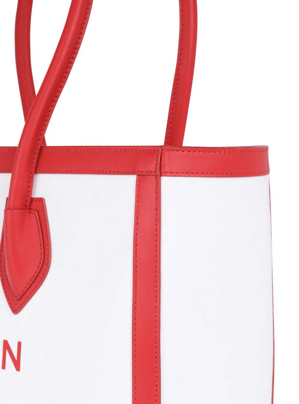 Balmain Exclusive - Canvas B-army 42 Tote With Leather Panels Red | FYRMSWZ-61