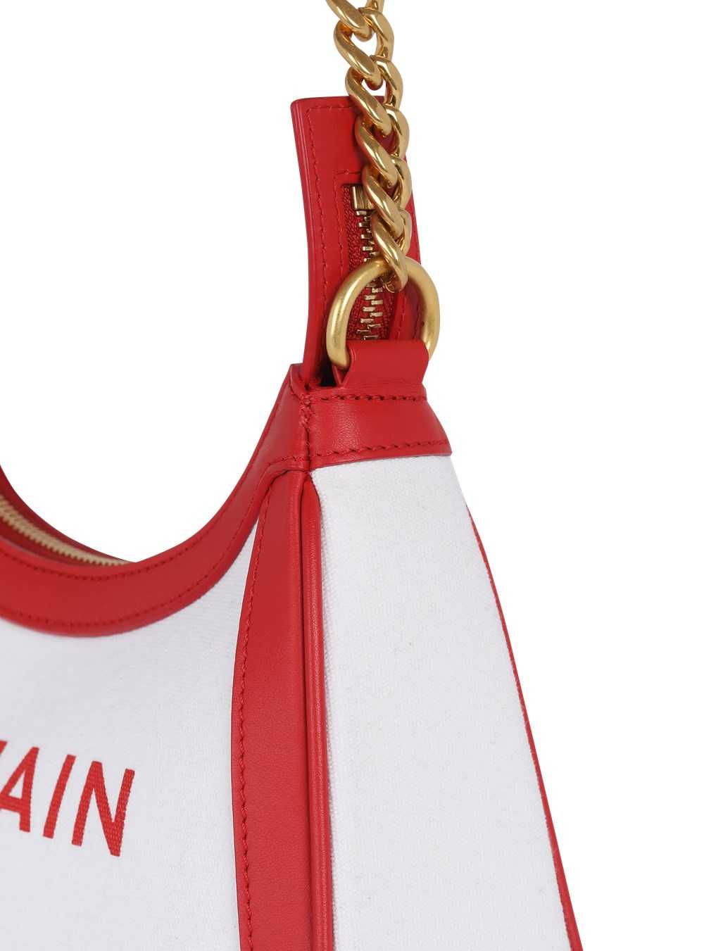 Balmain Exclusive - Canvas B-army Handbag With Leather Panels Red | XWJSICA-24