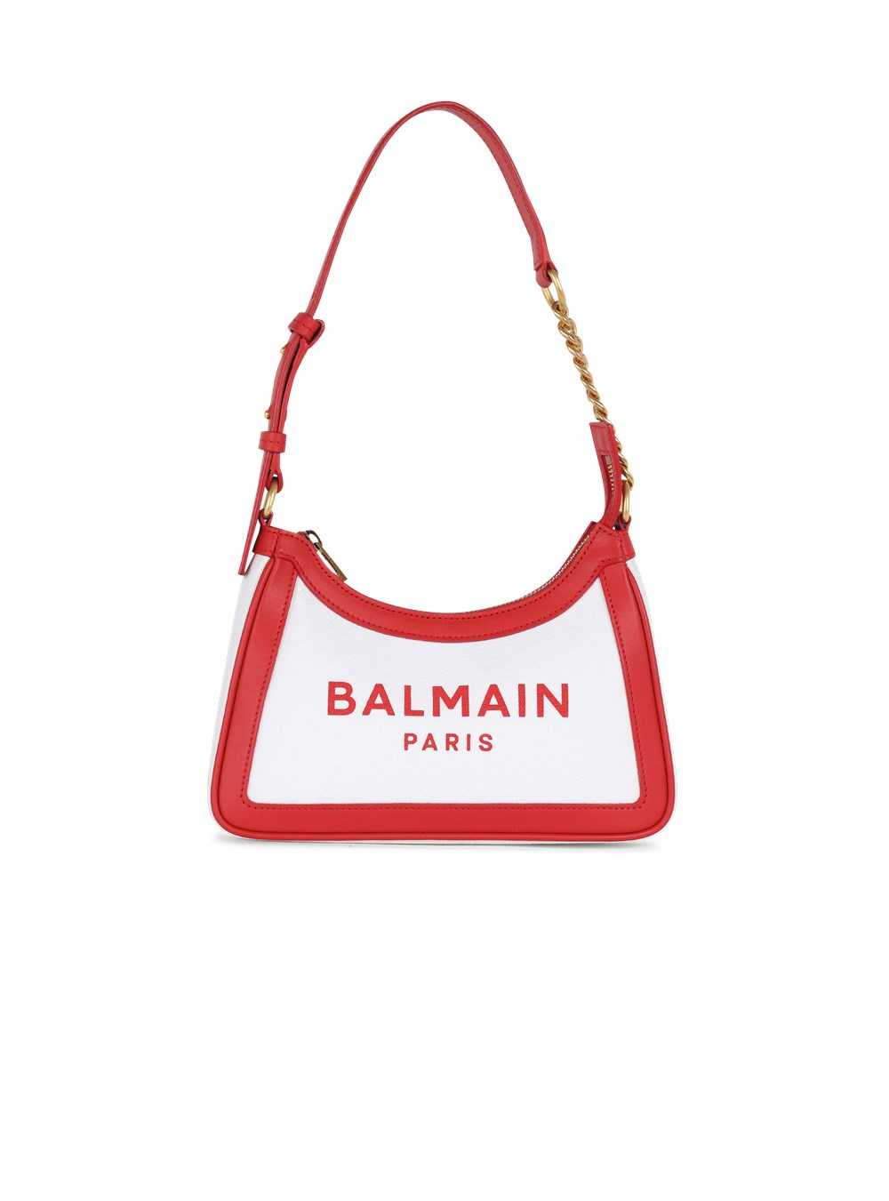 Balmain Exclusive - Canvas B-army Handbag With Leather Panels Red | XWJSICA-24