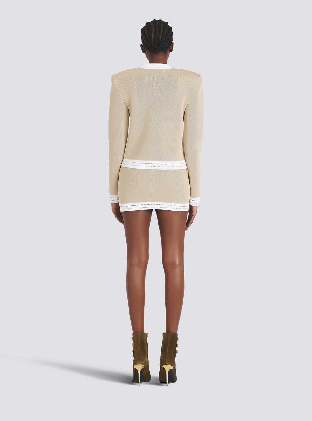 Balmain Exclusive - Knit Cardigan With Gold-tone Buttons Beige | BXVKLHI-71