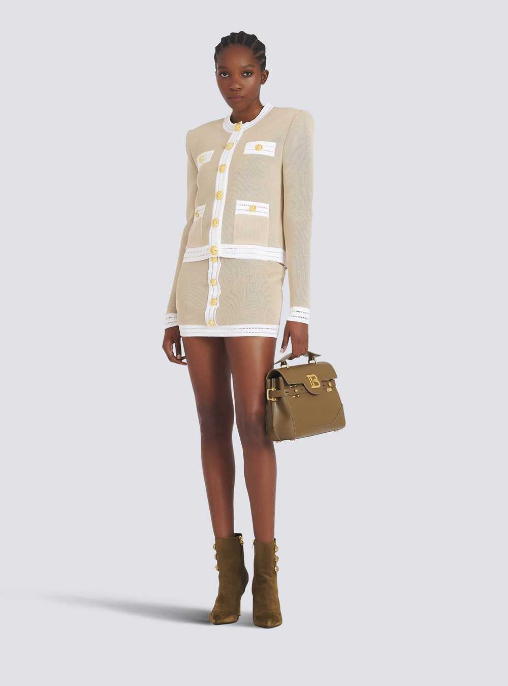 Balmain Exclusive - Knit Cardigan With Gold-tone Buttons Beige | BXVKLHI-71