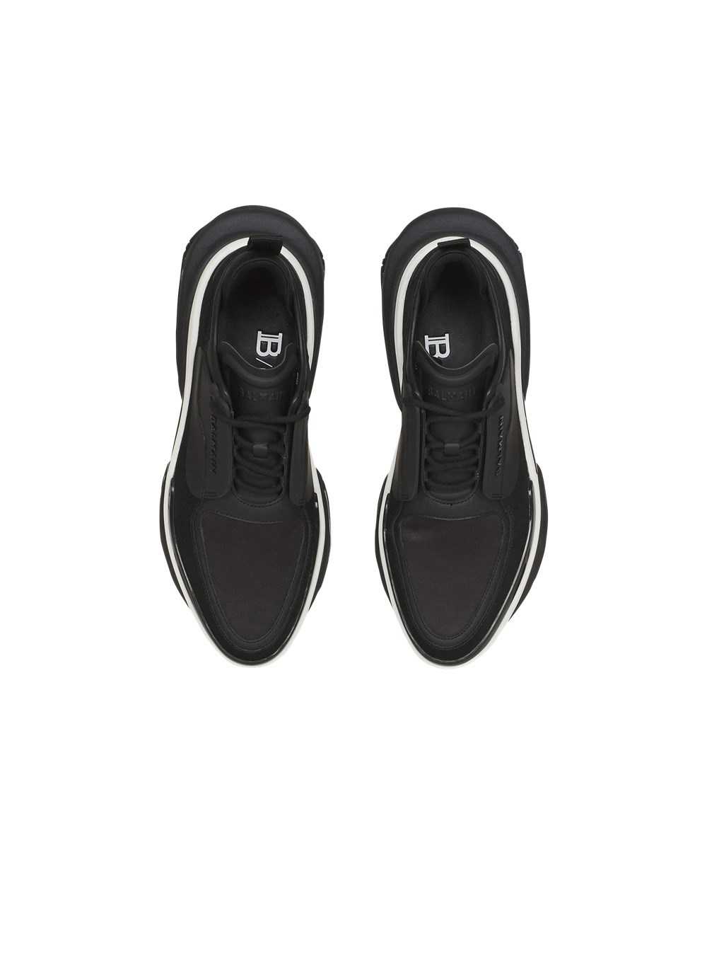 Balmain Exclusive - Leather B-bold Low-top Sneakers Black | UHRPXLV-63