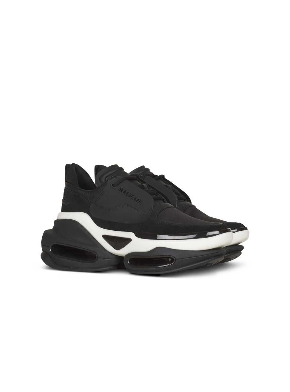 Balmain Exclusive - Leather B-bold Low-top Sneakers Black | UHRPXLV-63