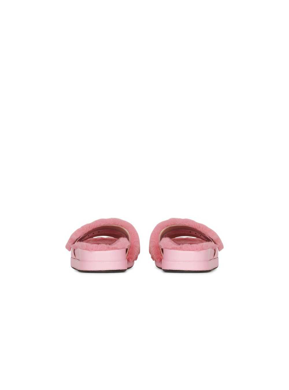 Balmain Faux Fur Tam Flat Mules Pink | CUZPDQK-49