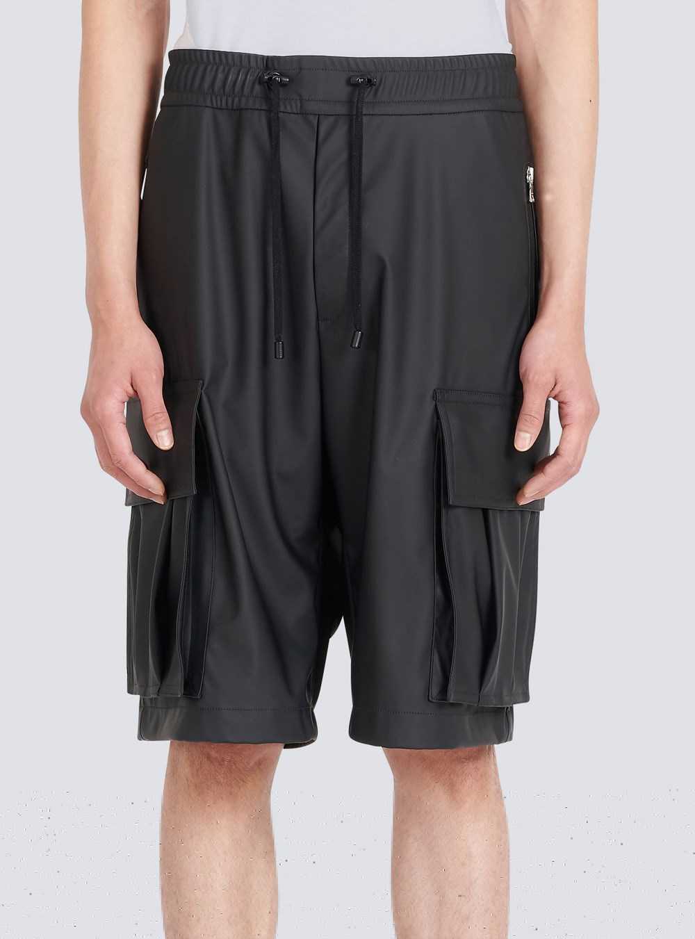 Balmain Faux Leather Shorts Black | YQPOISR-73