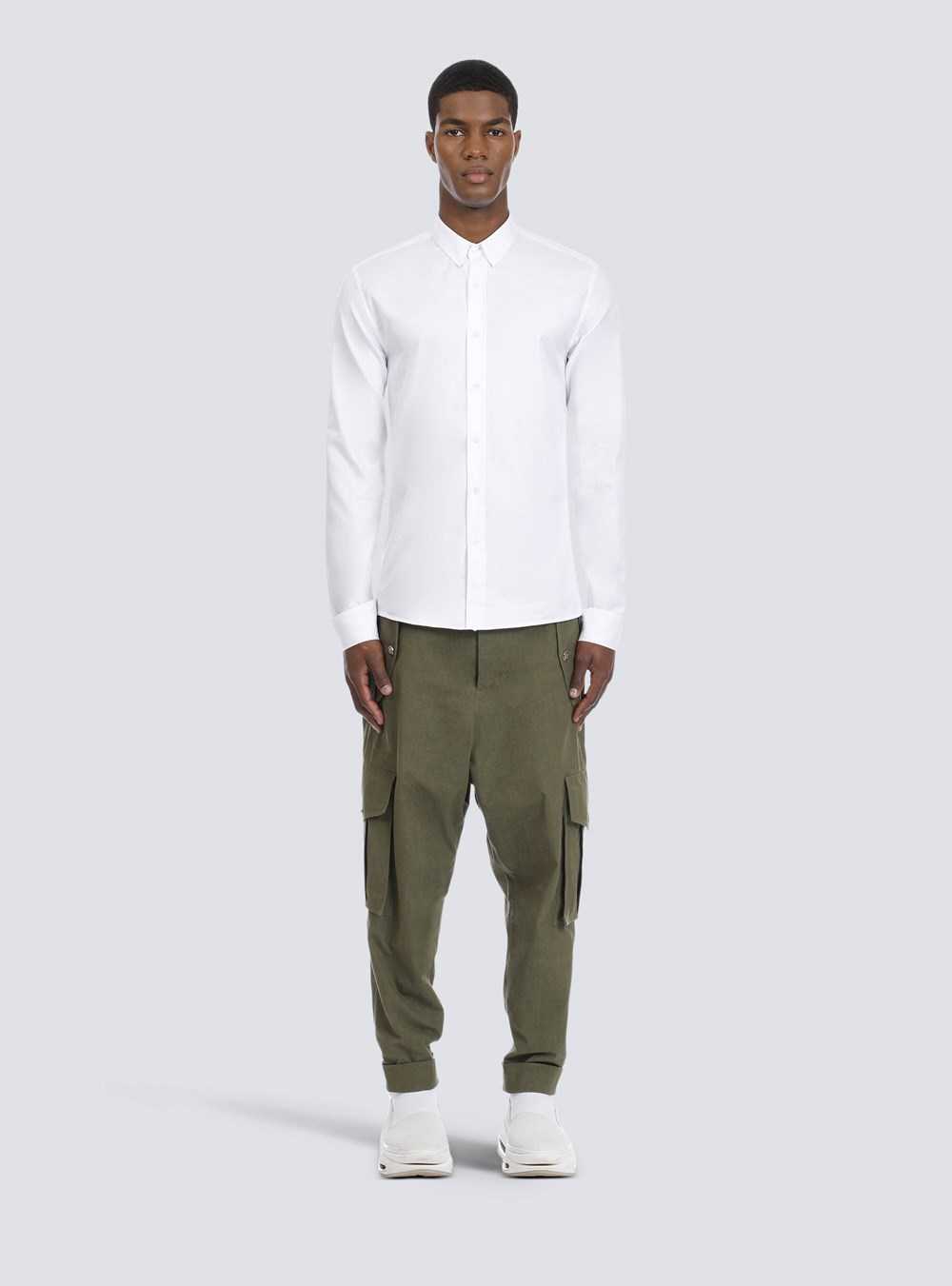 Balmain Fitted White Cotton Shirt White | LPVXHQN-30