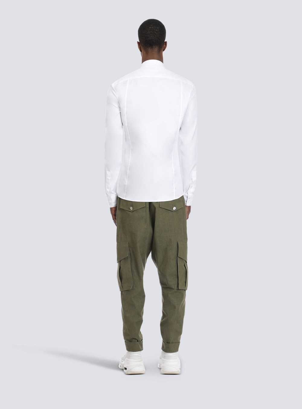 Balmain Fitted White Cotton Shirt White | LPVXHQN-30