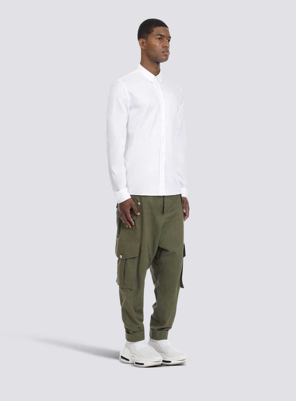 Balmain Fitted White Cotton Shirt White | LPVXHQN-30