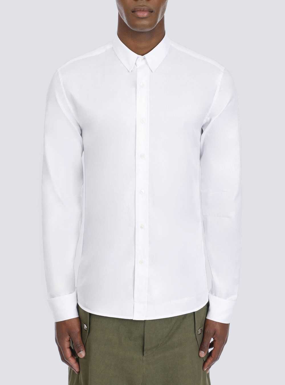 Balmain Fitted White Cotton Shirt White | LPVXHQN-30