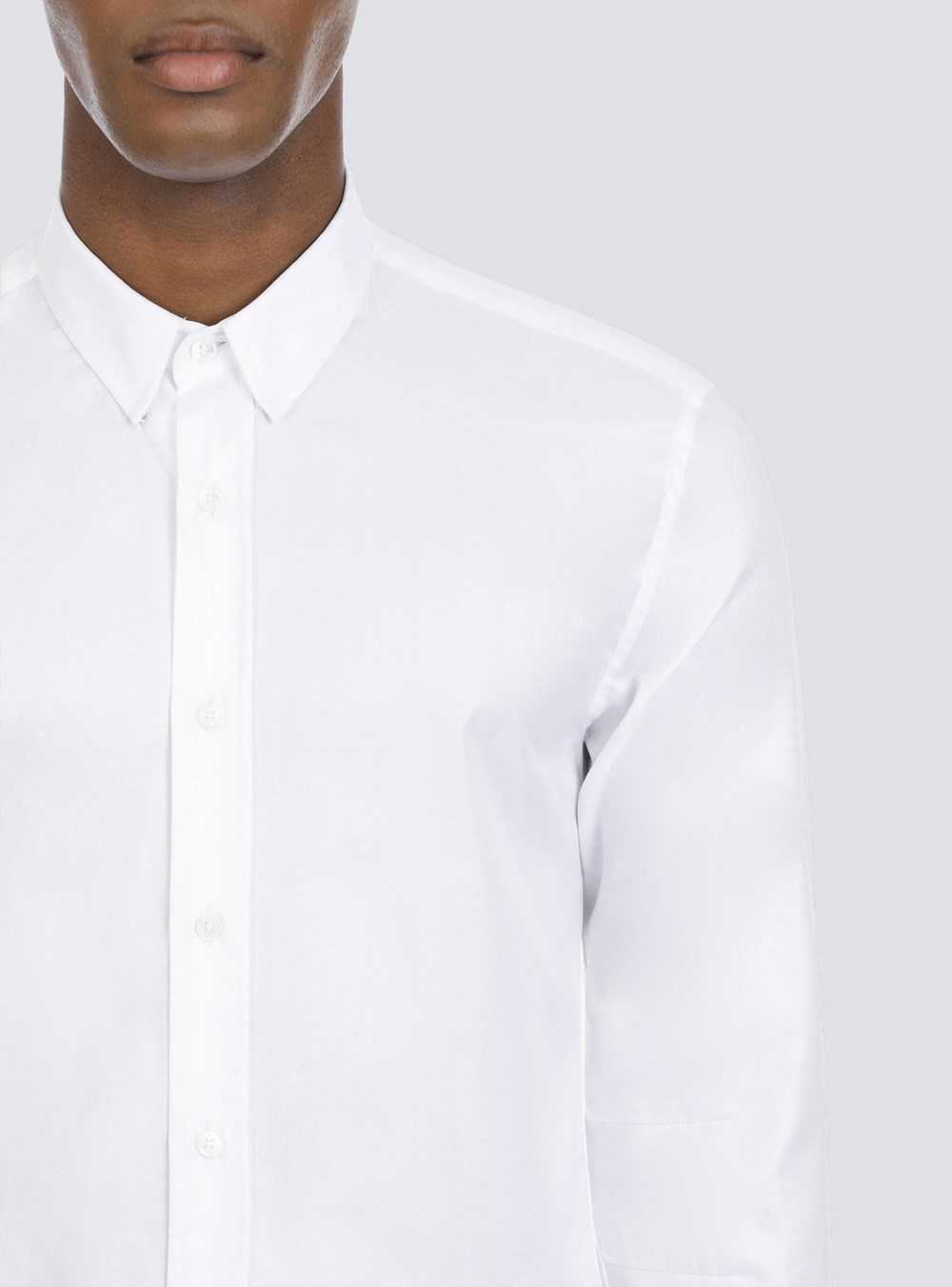 Balmain Fitted White Cotton Shirt White | LPVXHQN-30