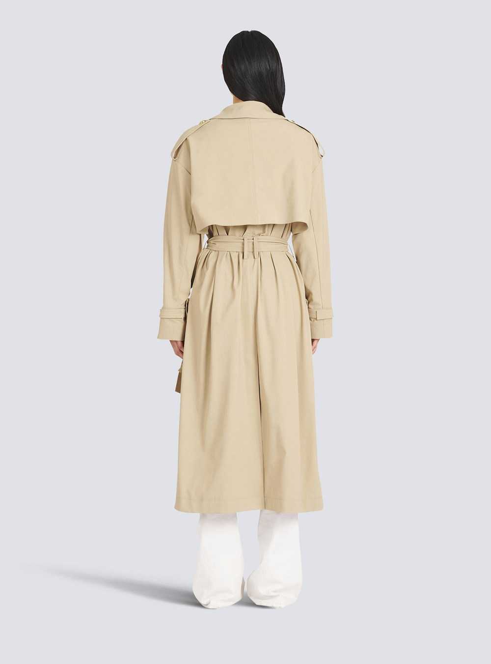 Balmain Gabardine Trench Coat Beige | FSDGROP-93