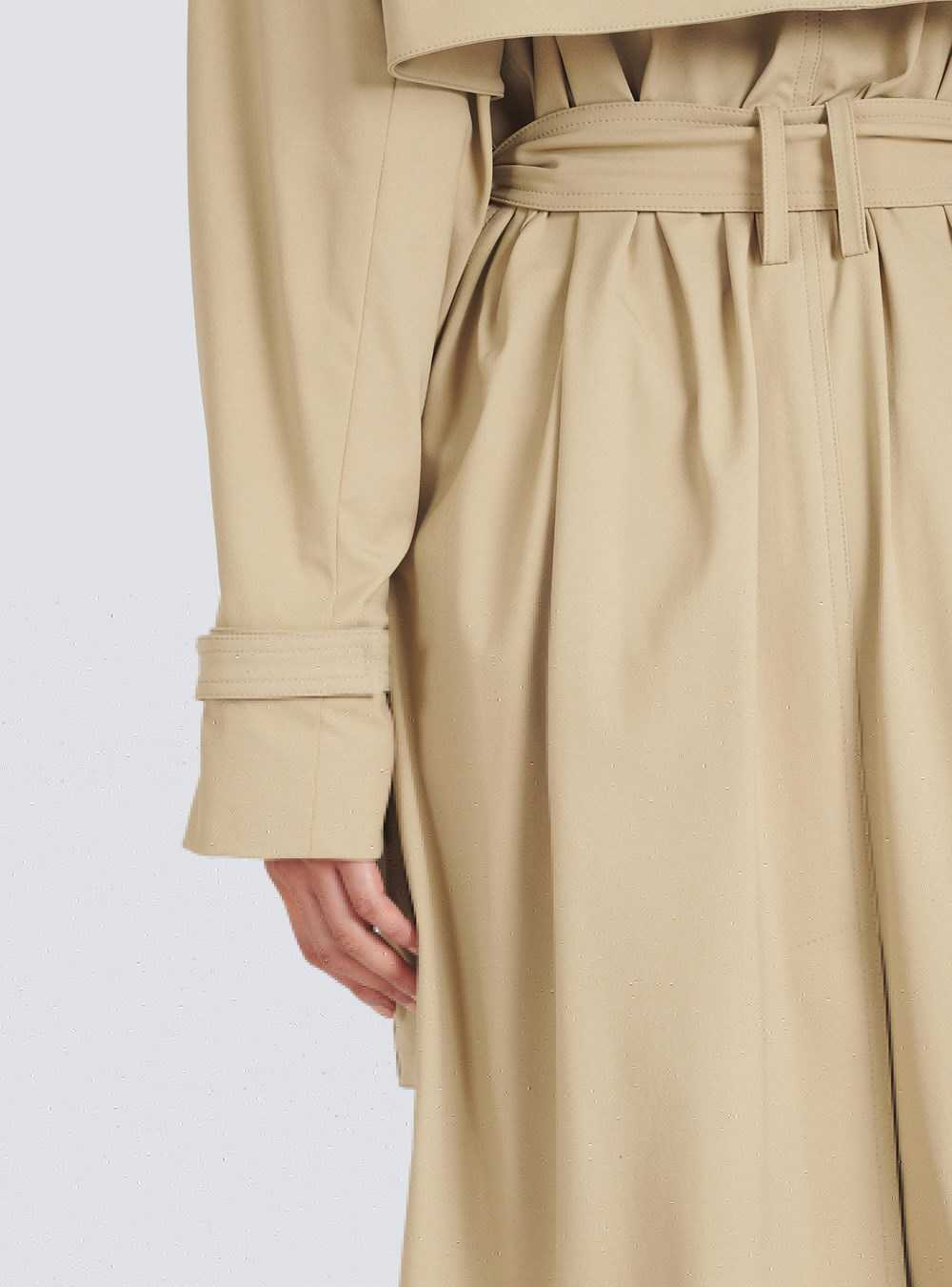 Balmain Gabardine Trench Coat Beige | FSDGROP-93