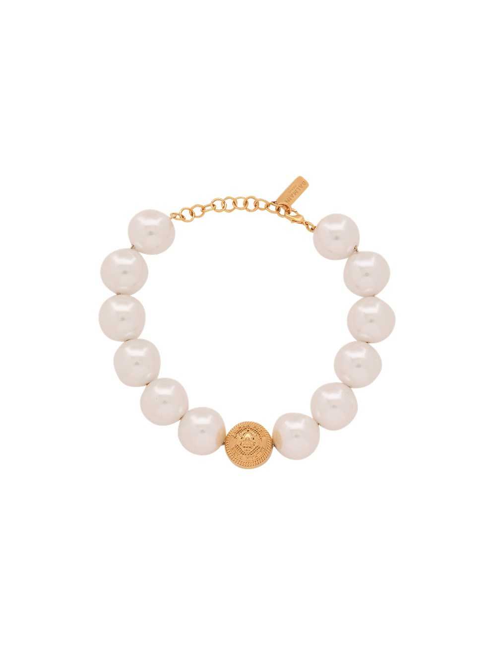 Balmain Gold-tone Brass Coin Choker Necklace With Pearls White | CKFERSH-57