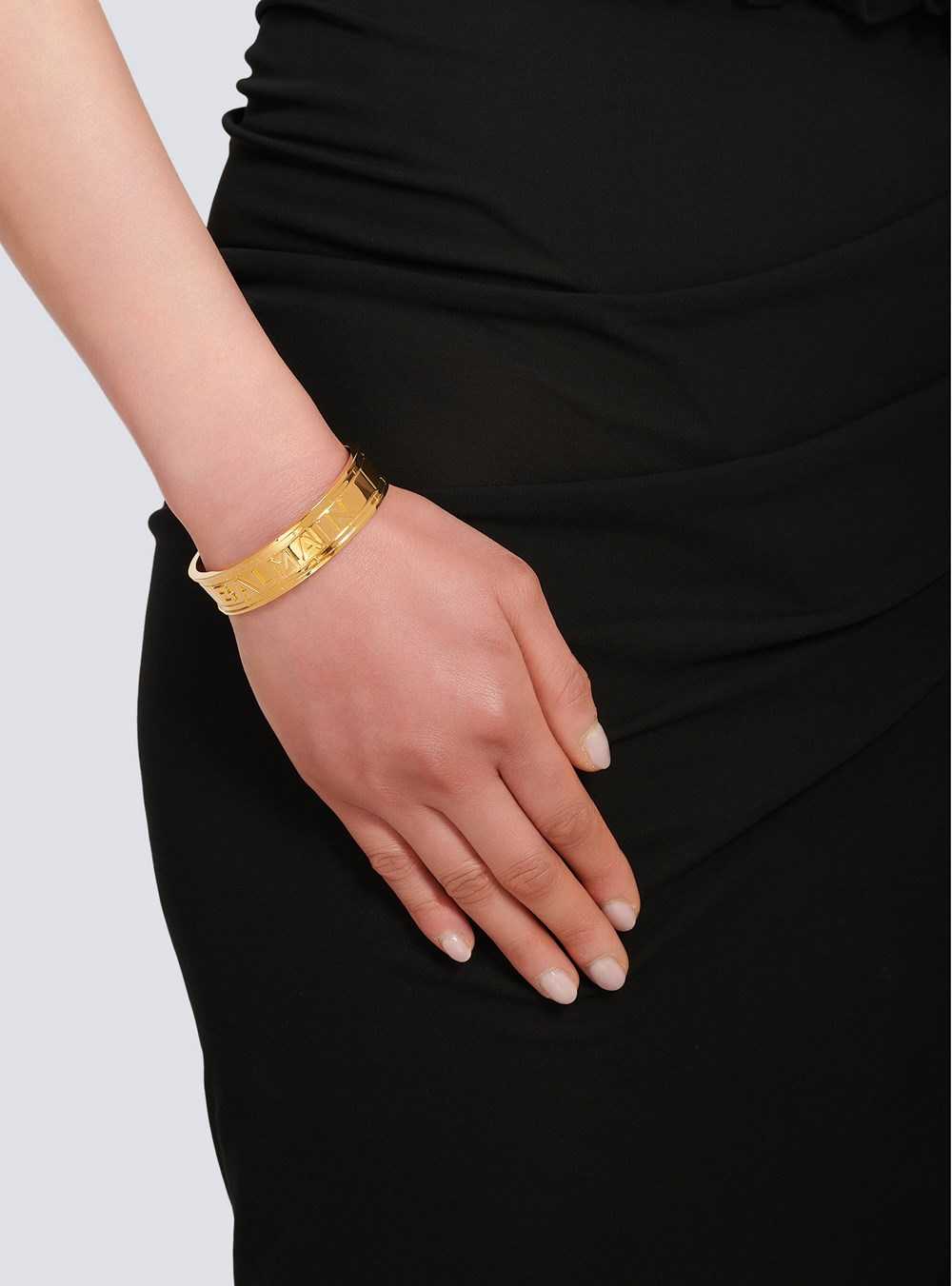 Balmain Gold-tone Brass Cuff Bracelet With Balmain Logo Gold | QPRYUZV-21