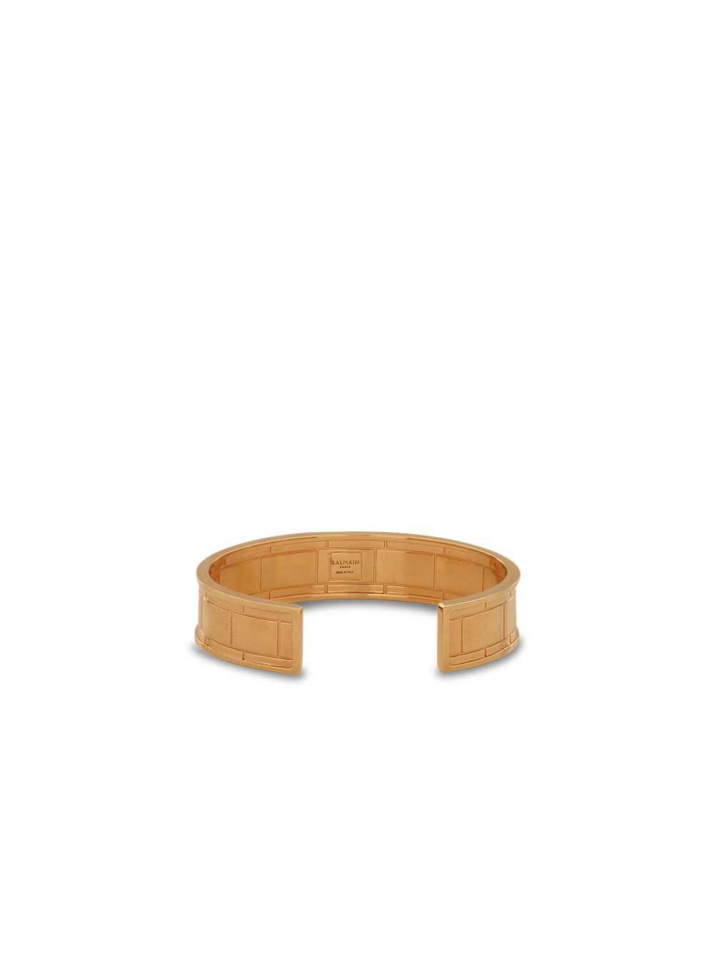 Balmain Gold-tone Brass Cuff Bracelet With Balmain Logo Gold | QPRYUZV-21