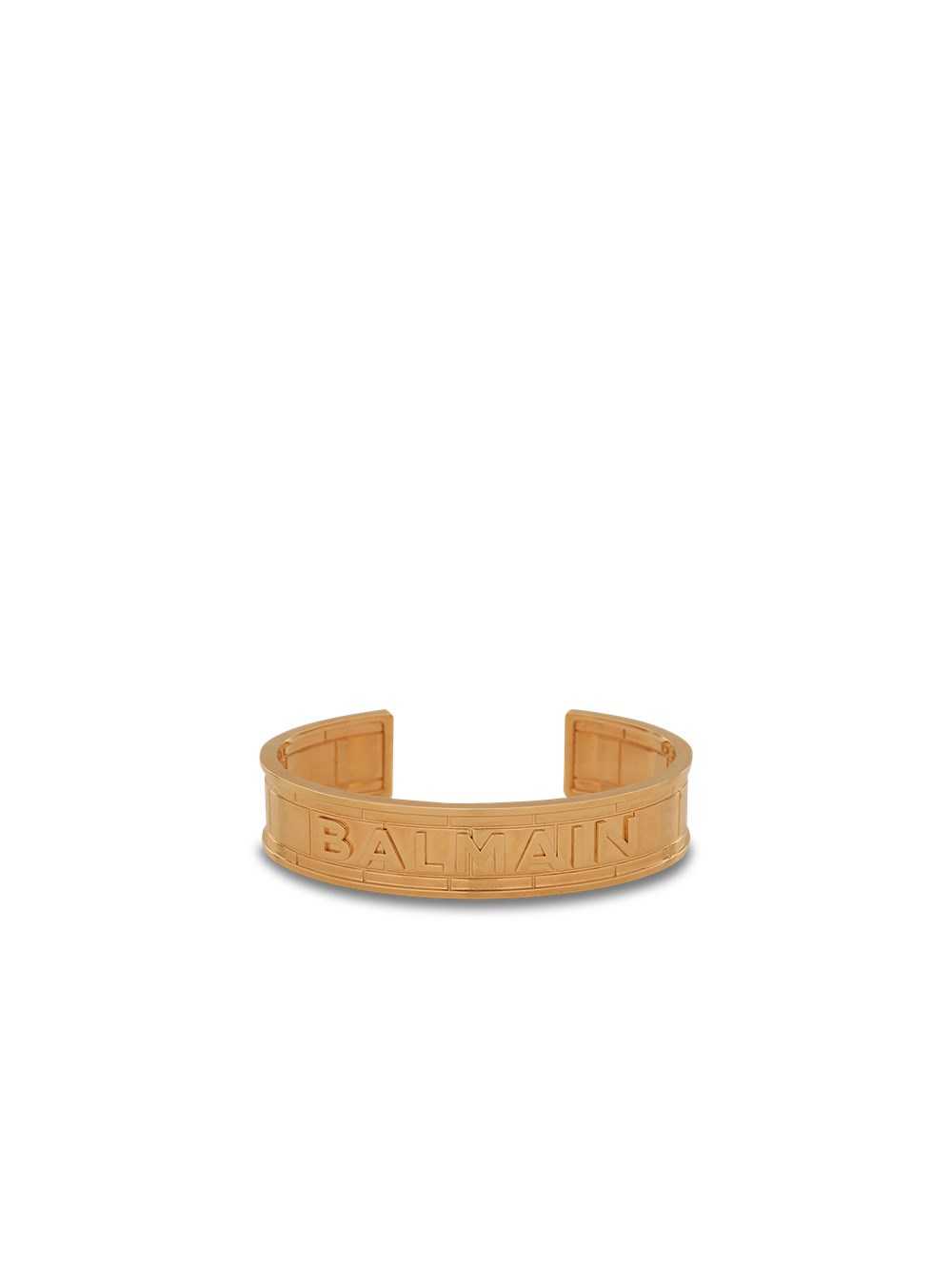 Balmain Gold-tone Brass Cuff Bracelet With Balmain Logo Gold | QPRYUZV-21