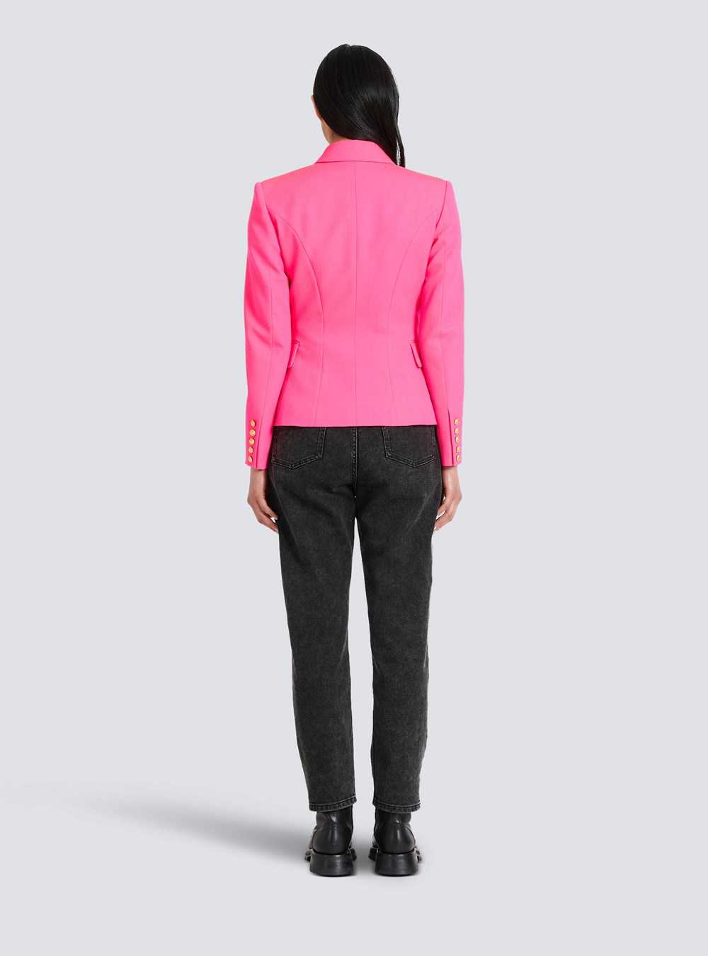 Balmain Grain De Poudre Double-breasted Jacket Pink | VIULTOD-49