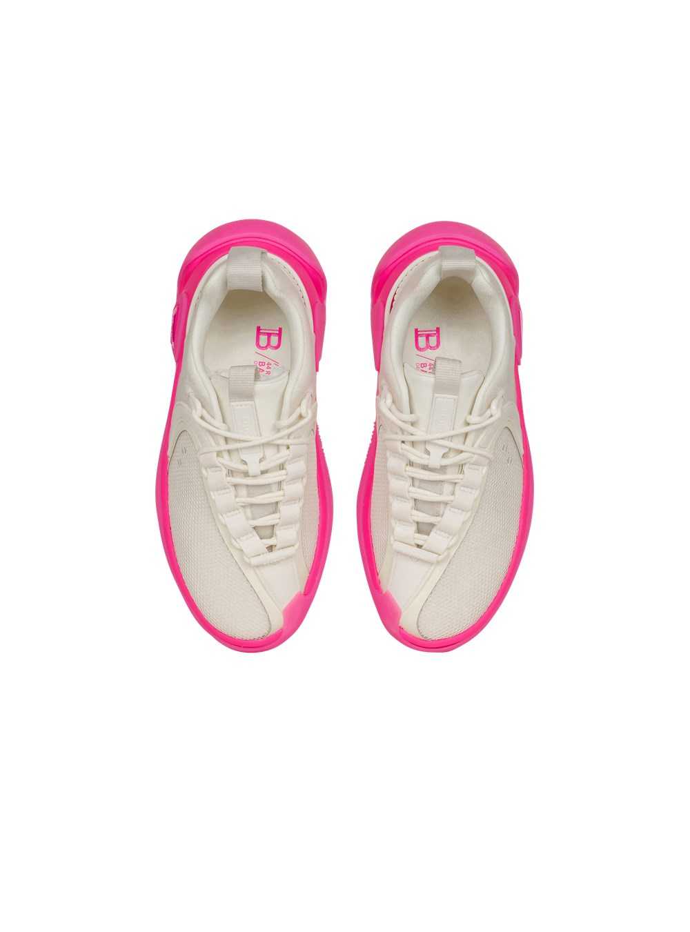 Balmain Gummy Leather And Mesh B-runner Sneakers Pink | RTOQSIF-23