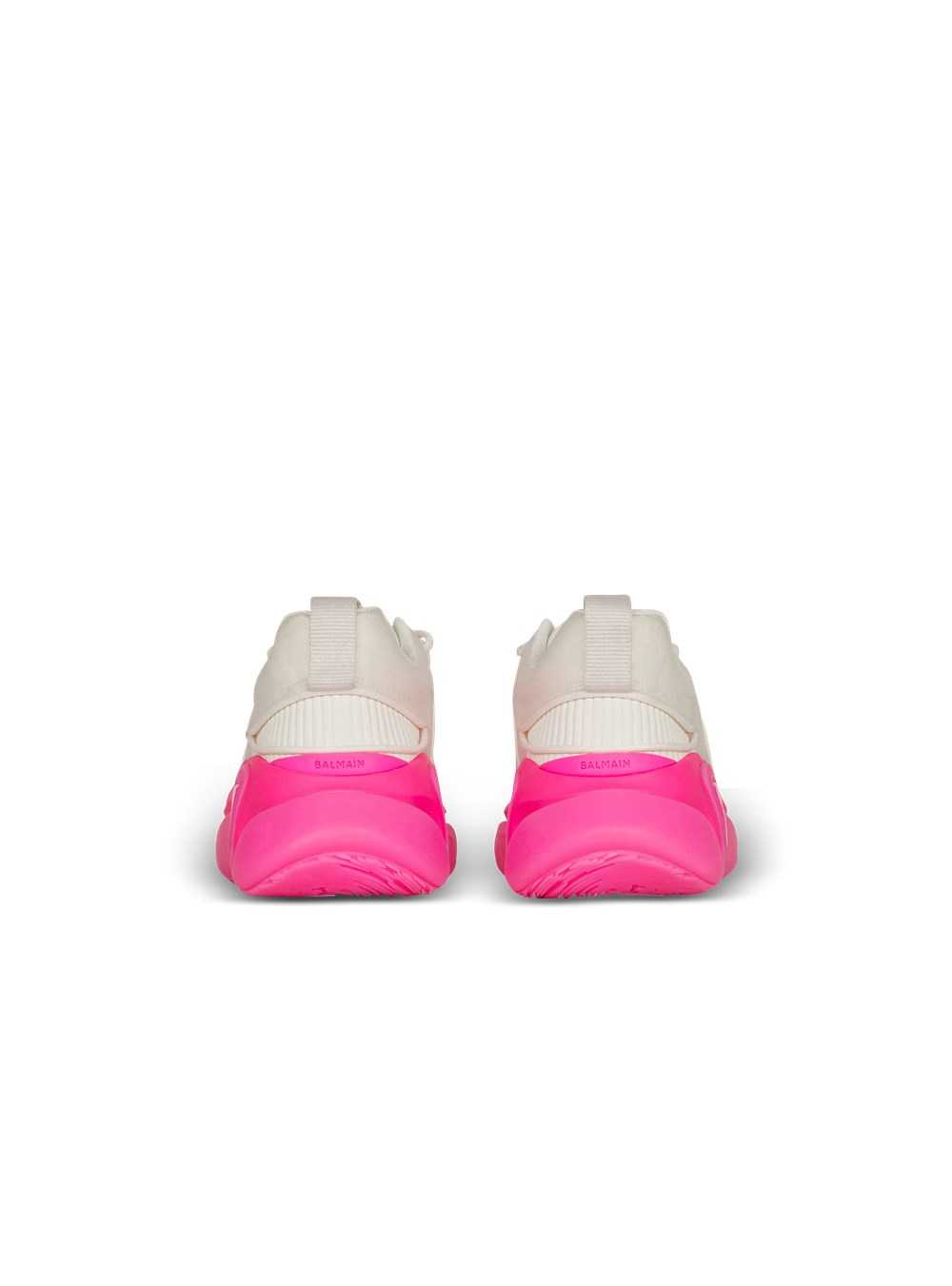 Balmain Gummy Leather And Mesh B-runner Sneakers Pink | RTOQSIF-23