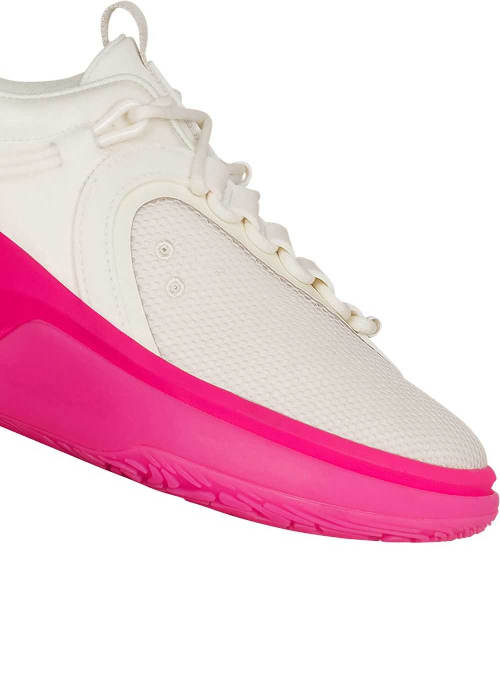 Balmain Gummy Leather And Mesh B-runner Sneakers Pink | RTOQSIF-23