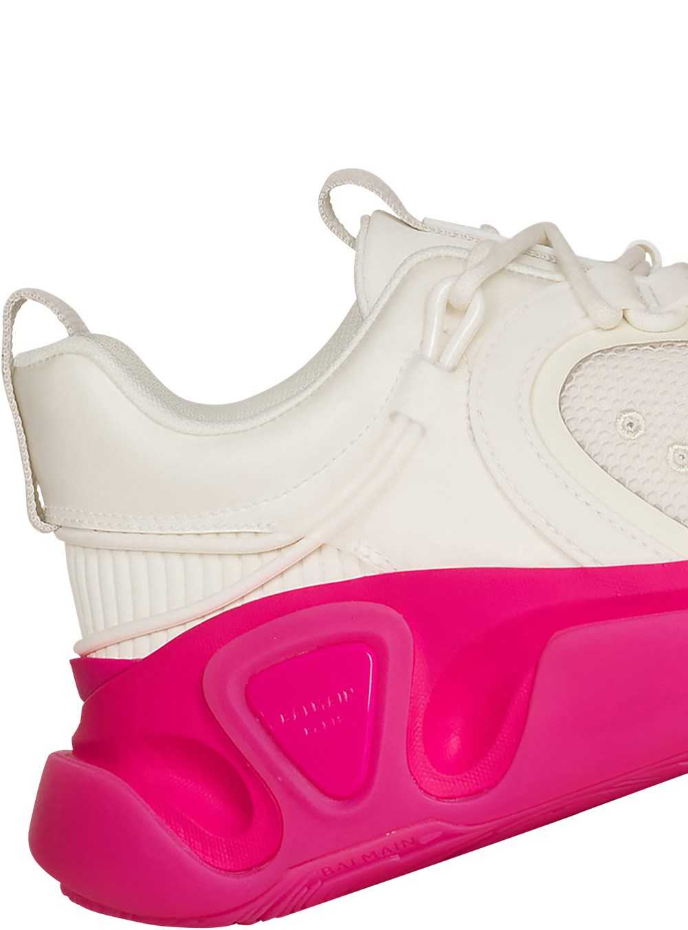 Balmain Gummy Leather And Mesh B-runner Sneakers Pink | RTOQSIF-23