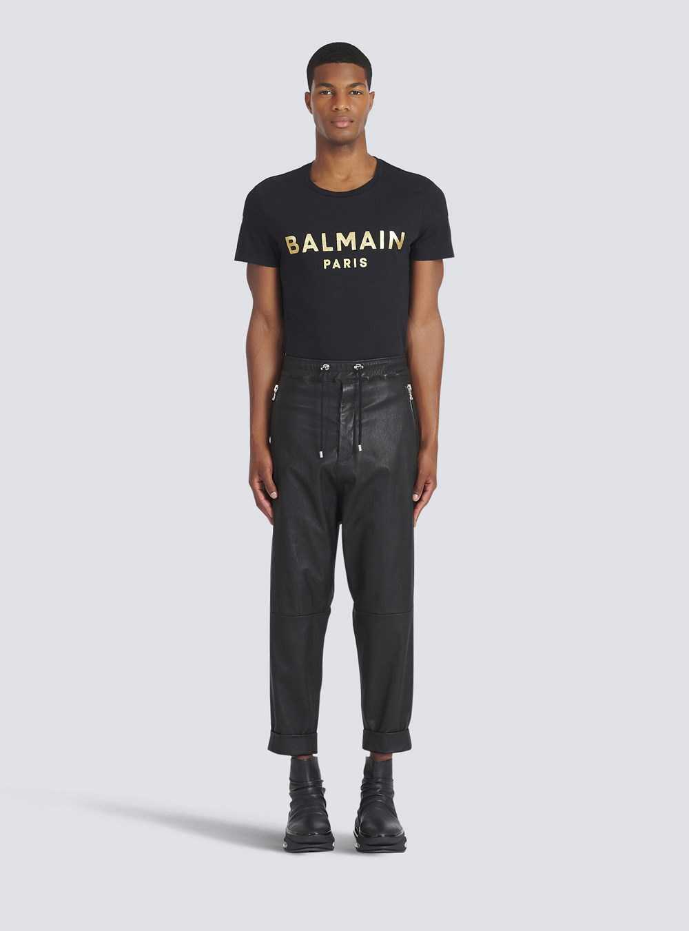 Balmain Harem Cut Leather Pants Black | AEWGMPV-45