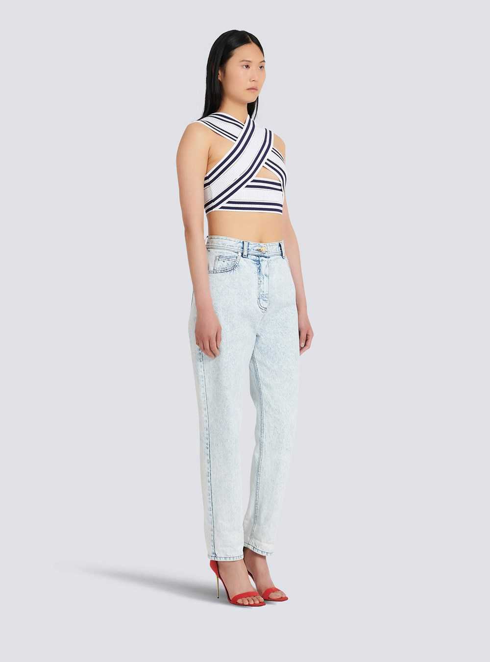 Balmain High Summer Capsule - Boyfriend Cut Jeans Blue | CMEWKZQ-03