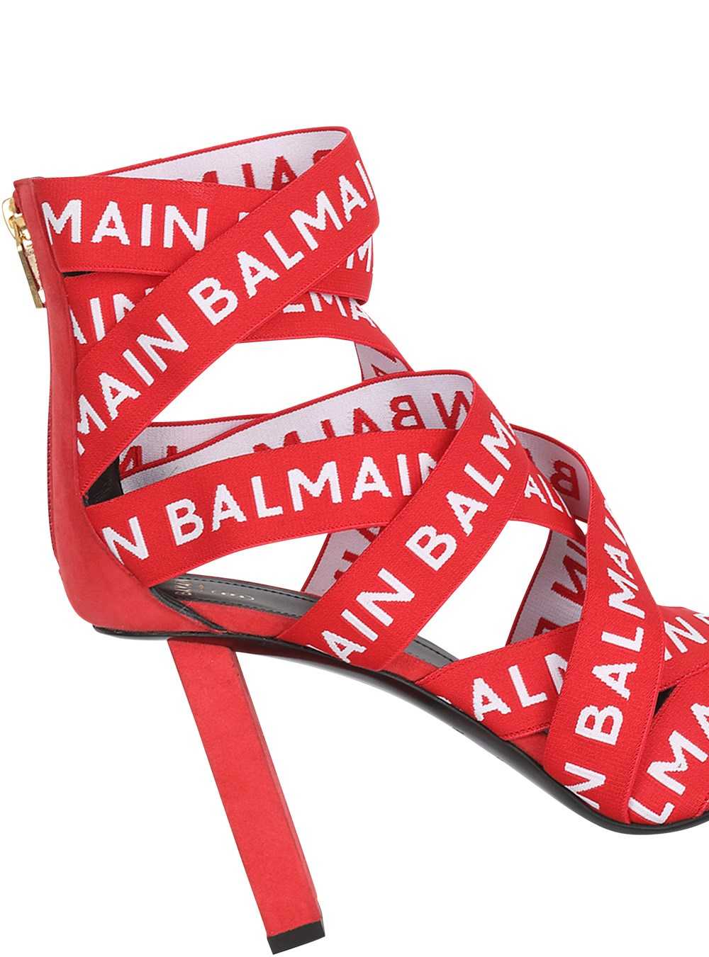 Balmain High Summer Capsule - Union Sandals With Balmain Logo Print Red | LNUDCBS-28