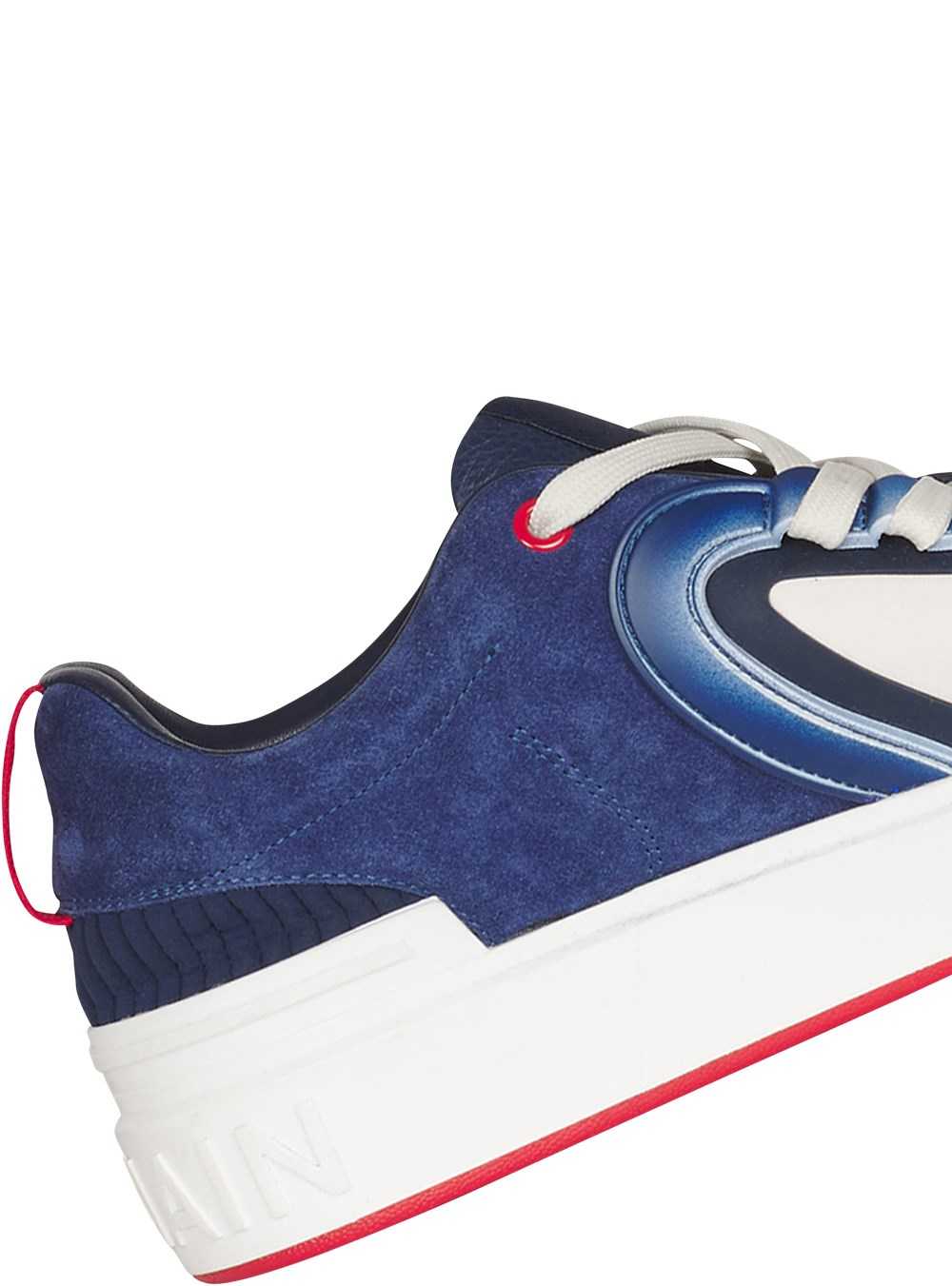 Balmain High Summer Capsule -calfskin And Suede B-skate Sneakers Navy | XUNGDAQ-86