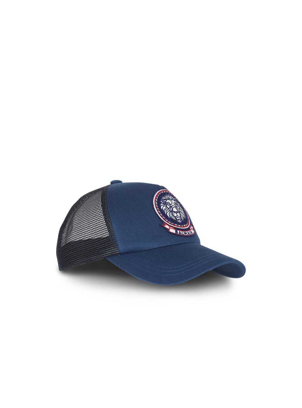 Balmain High Summer Capsule -cotton Cap With Balmain Monogram Badge Navy | ZPFQNIE-25