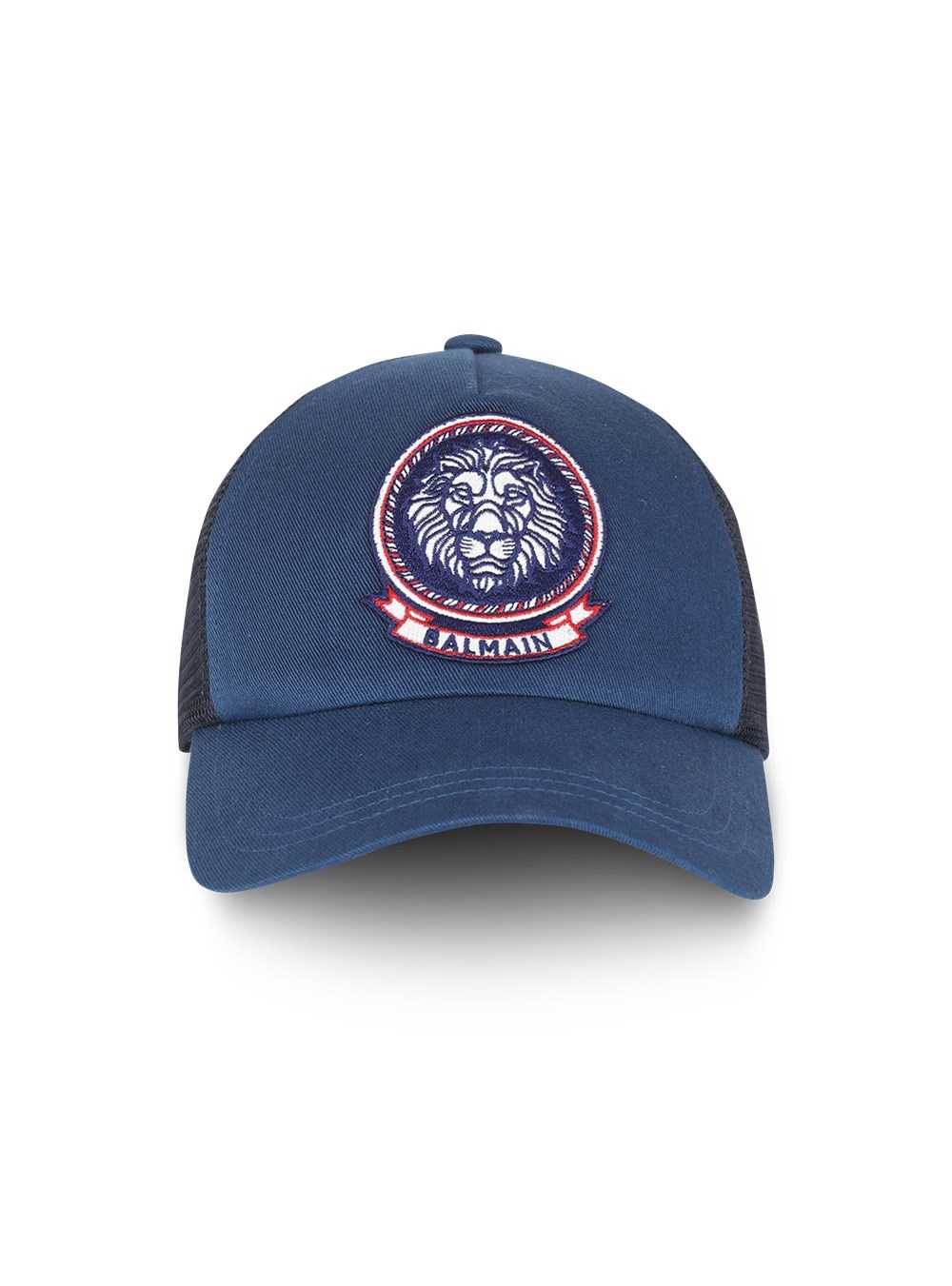 Balmain High Summer Capsule -cotton Cap With Balmain Monogram Badge Navy | ZPFQNIE-25