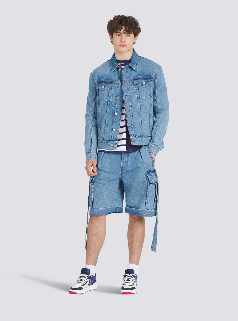 Balmain High Summer Capsule -denim Jean Jacket Blue | VDSZYIC-08