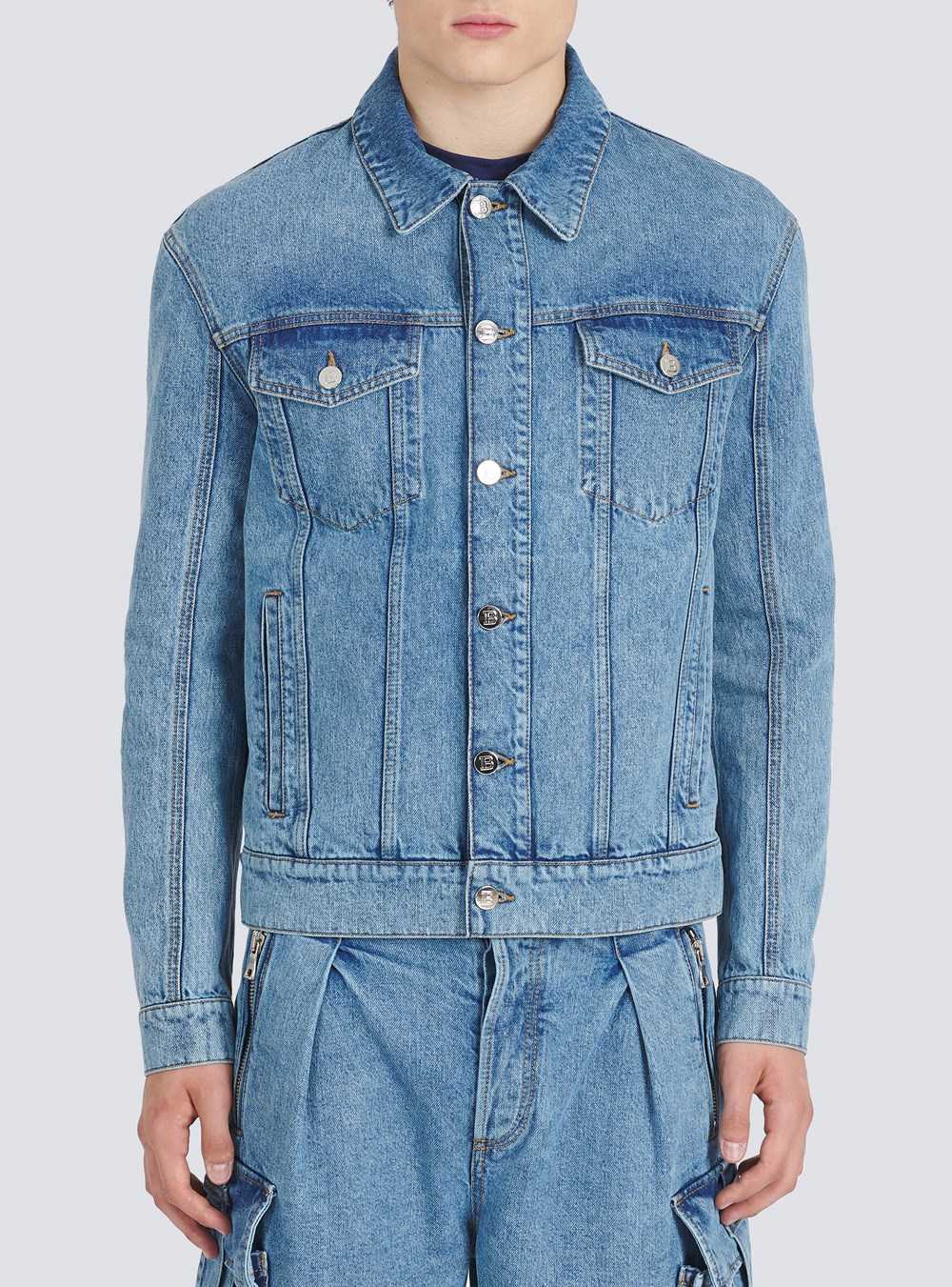 Balmain High Summer Capsule -denim Jean Jacket Blue | VDSZYIC-08