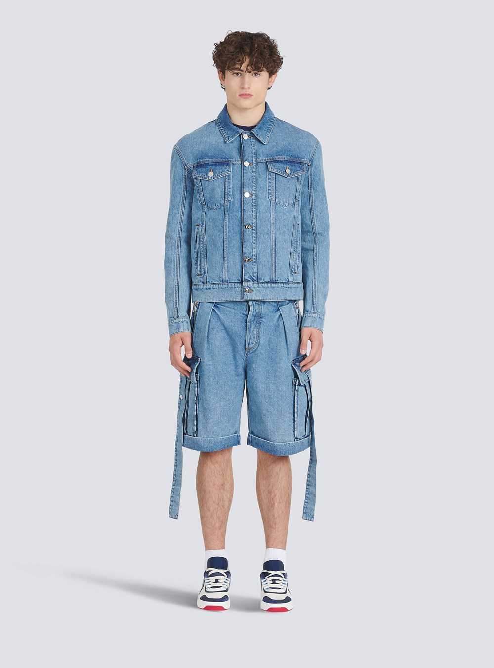 Balmain High Summer Capsule -denim Jean Jacket Blue | VDSZYIC-08