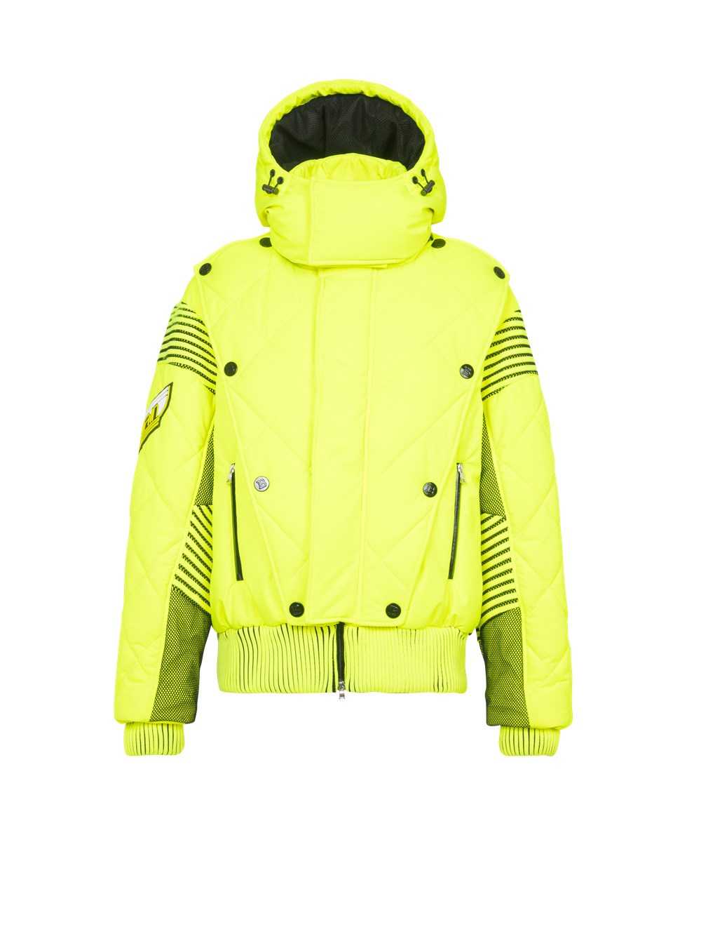 Balmain Hooded Neon Quilted Jacket Yellow | MCNTUKI-04