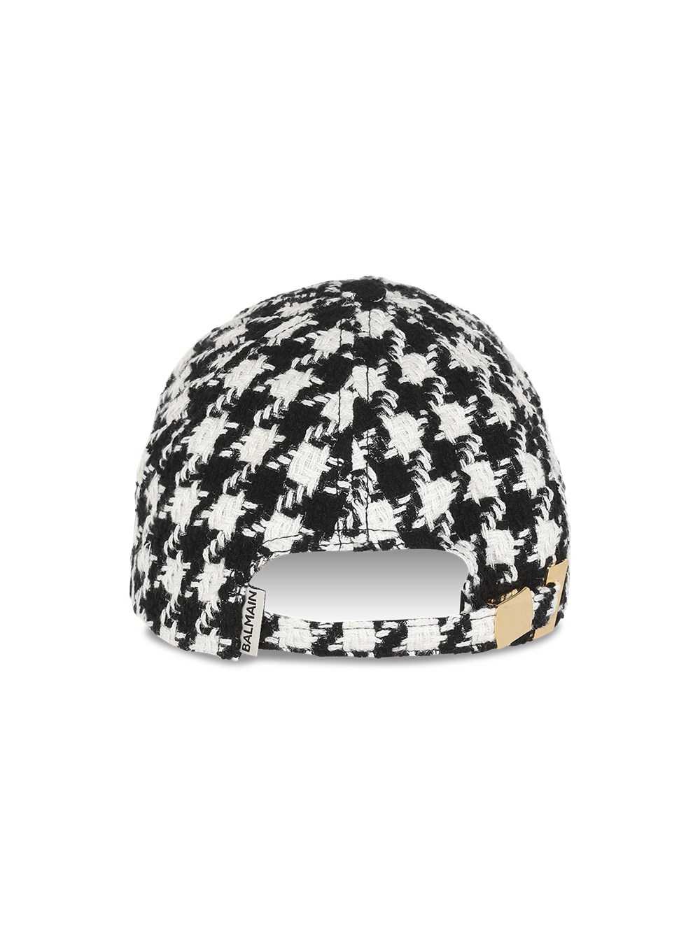 Balmain Houndstooth Print Cap Black | THFWIDA-89