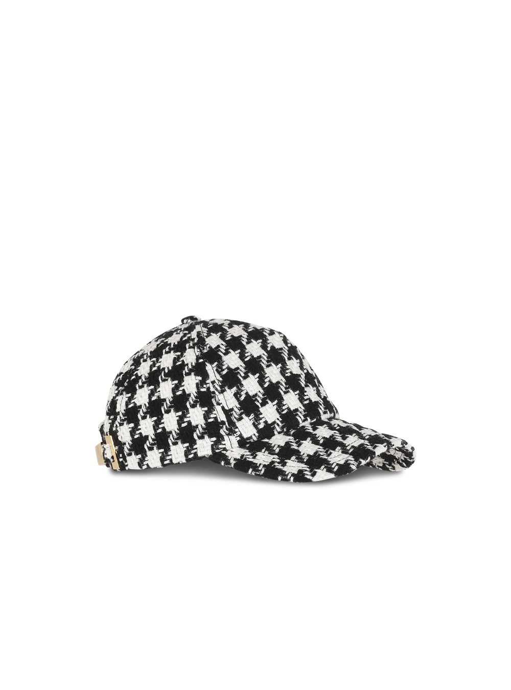 Balmain Houndstooth Print Cap Black | THFWIDA-89