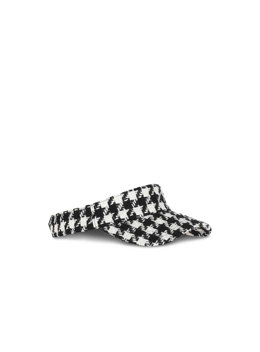 Balmain Houndstooth Print Visor Cap Black | WCYRBGE-69